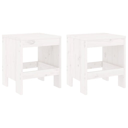 Gartenhocker 2 Stk. Weiß 40x36x45 cm Massivholz Kiefer - Pazzar.ch