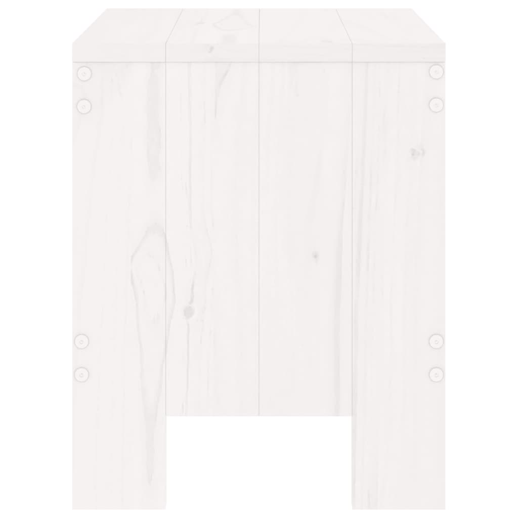 Gartenhocker 2 Stk. Weiß 40x36x45 cm Massivholz Kiefer - Pazzar.ch
