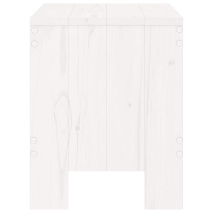 Gartenhocker 2 Stk. Weiß 40x36x45 cm Massivholz Kiefer - Pazzar.ch