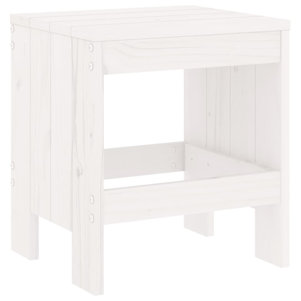 Gartenhocker 2 Stk. Weiß 40x36x45 cm Massivholz Kiefer - Pazzar.ch