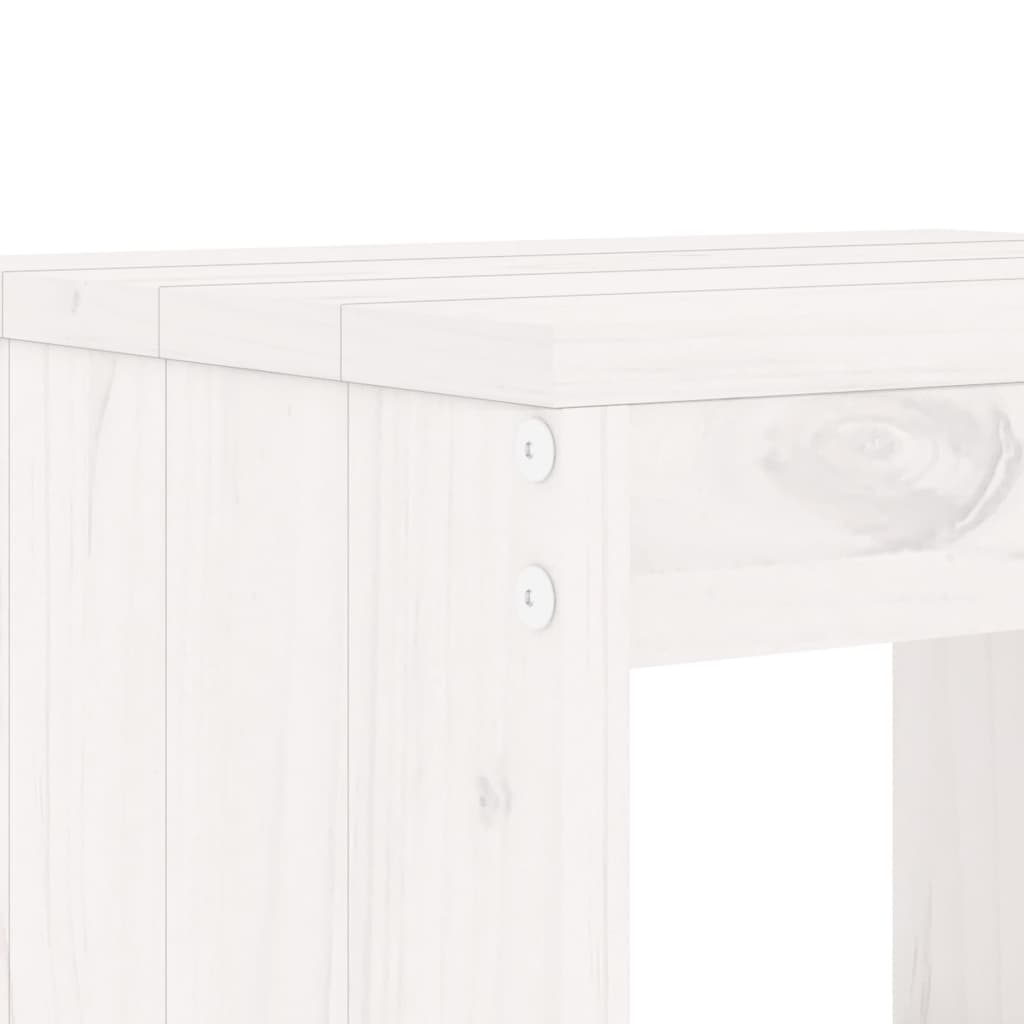Gartenhocker 2 Stk. Weiß 40x36x45 cm Massivholz Kiefer - Pazzar.ch
