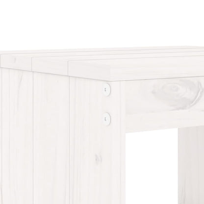Gartenhocker 2 Stk. Weiß 40x36x45 cm Massivholz Kiefer - Pazzar.ch