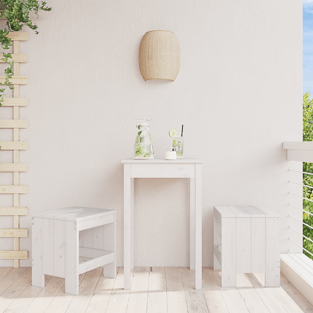 Gartenhocker 2 Stk. Weiß 40x36x45 cm Massivholz Kiefer - Pazzar.ch
