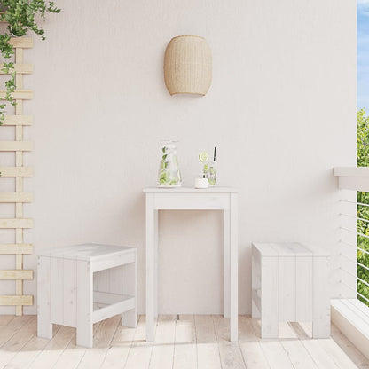 Gartenhocker 2 Stk. Weiß 40x36x45 cm Massivholz Kiefer - Pazzar.ch