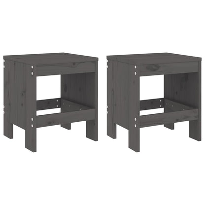 Gartenhocker 2 Stk. Grau 40x36x45 cm Massivholz Kiefer - Pazzar.ch
