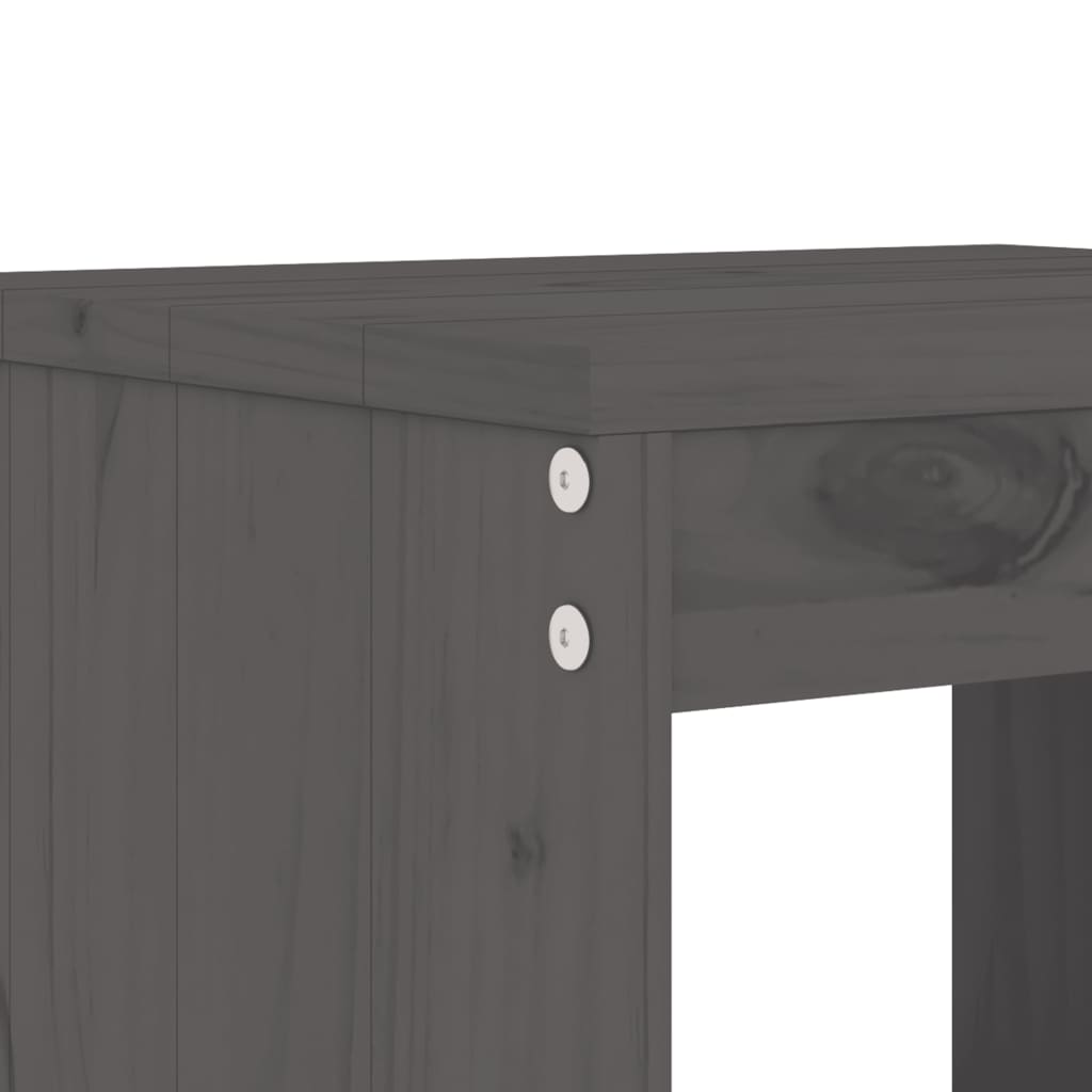 Gartenhocker 2 Stk. Grau 40x36x45 cm Massivholz Kiefer - Pazzar.ch