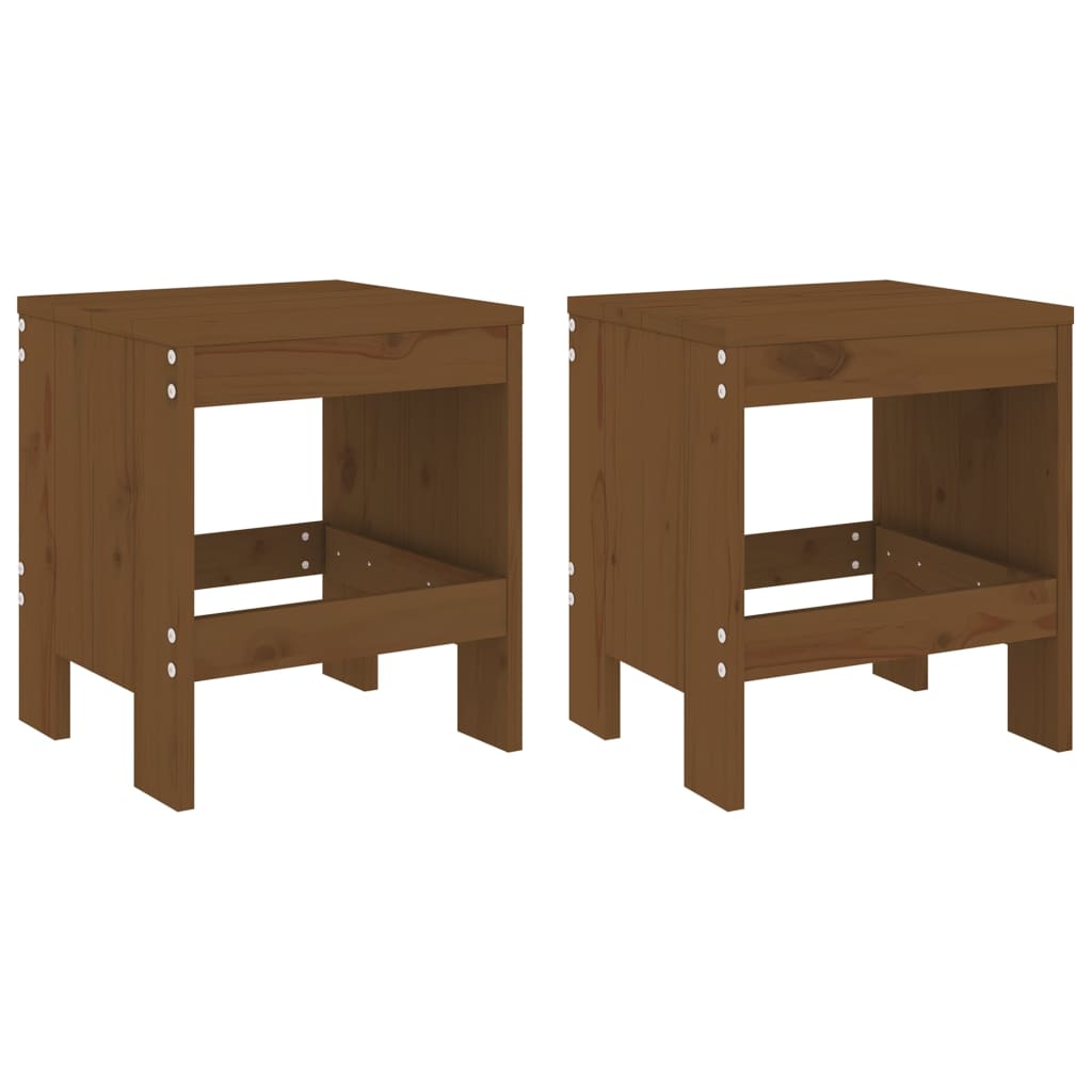 Gartenhocker 2 Stk. Honigbraun 40x36x45 cm Massivholz Kiefer - Pazzar.ch