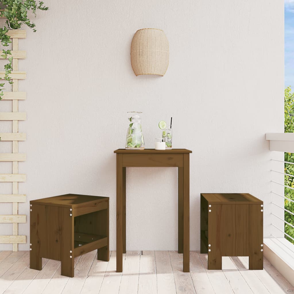 Gartenhocker 2 Stk. Honigbraun 40x36x45 cm Massivholz Kiefer - Pazzar.ch
