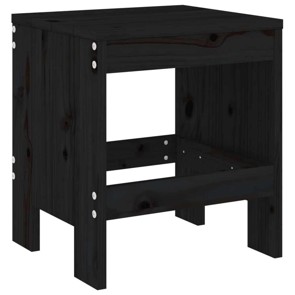 Gartenhocker 2 Stk. Schwarz 40x36x45 cm Massivholz Kiefer - Pazzar.ch
