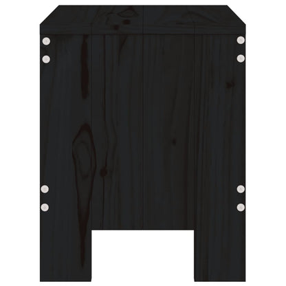 Gartenhocker 2 Stk. Schwarz 40x36x45 cm Massivholz Kiefer - Pazzar.ch