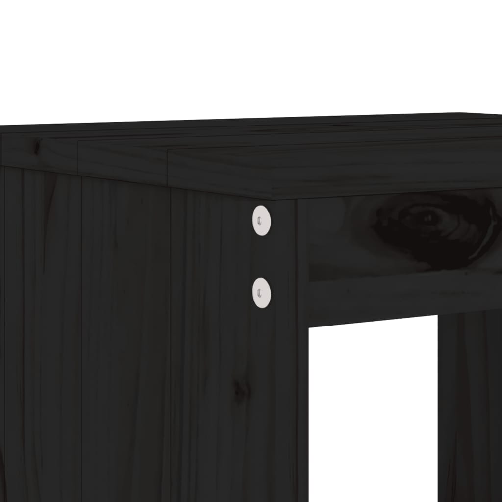 Gartenhocker 2 Stk. Schwarz 40x36x45 cm Massivholz Kiefer - Pazzar.ch