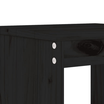 Gartenhocker 2 Stk. Schwarz 40x36x45 cm Massivholz Kiefer - Pazzar.ch