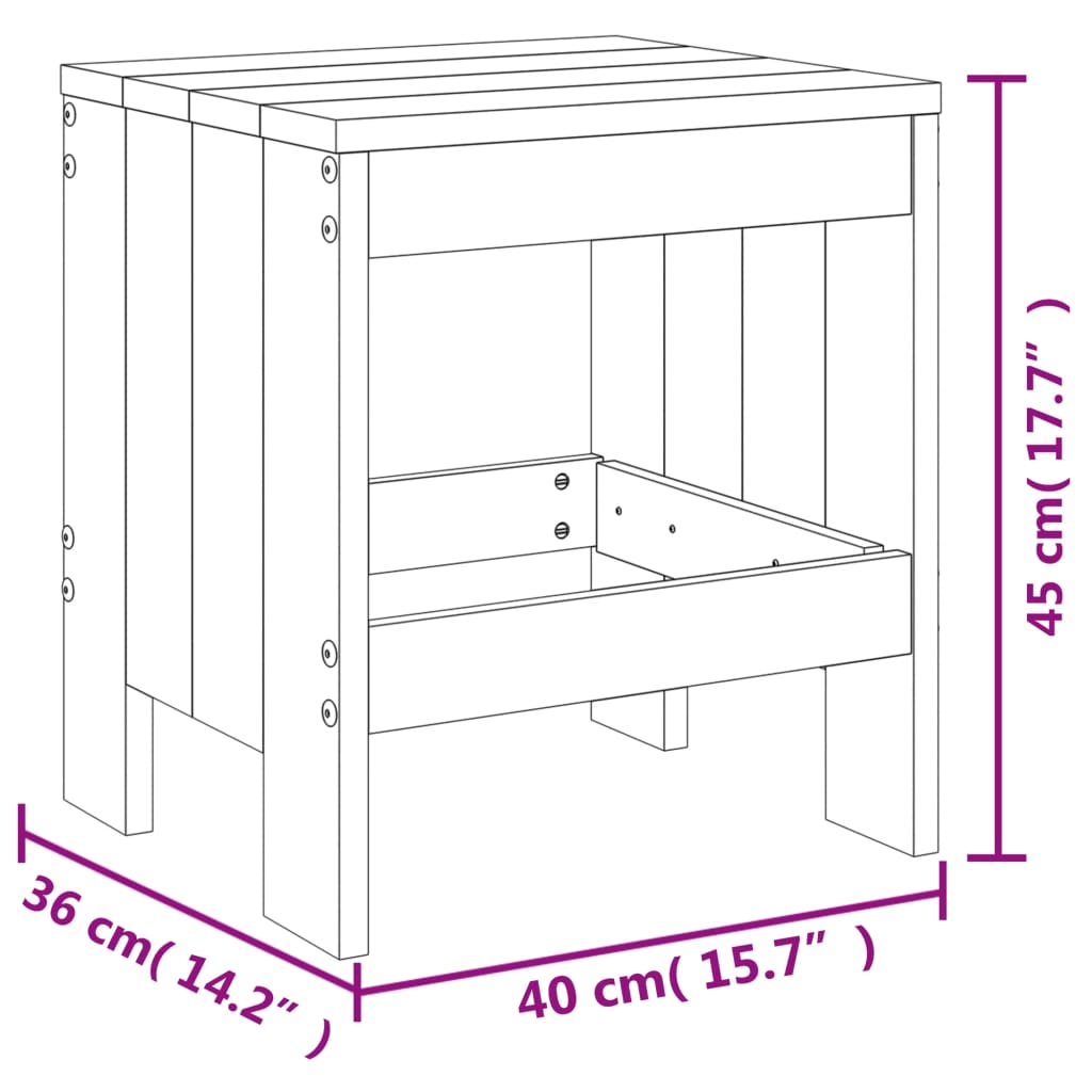 Gartenhocker 2 Stk. 40x36x45 cm Massivholz Douglasie - Pazzar.ch