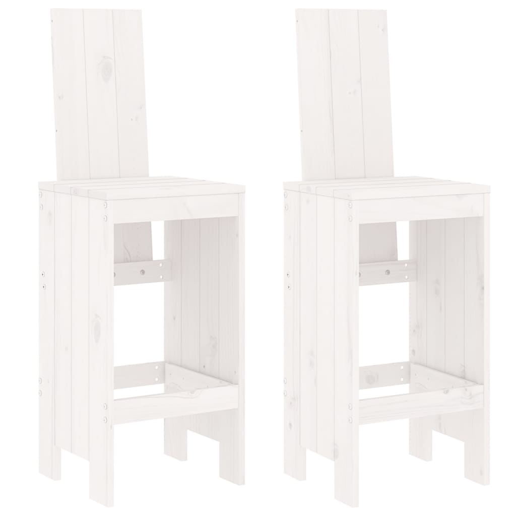 Barhocker 2 Stk. Weiß 40x42x120 cm Massivholz Kiefer - Pazzar.ch
