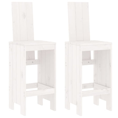 Barhocker 2 Stk. Weiß 40x42x120 cm Massivholz Kiefer - Pazzar.ch
