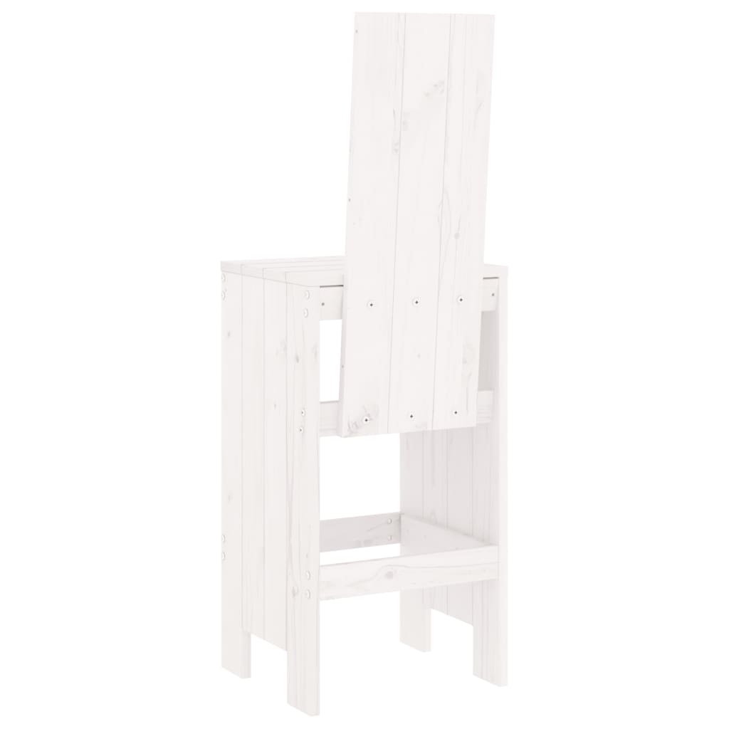 Barhocker 2 Stk. Weiß 40x42x120 cm Massivholz Kiefer - Pazzar.ch