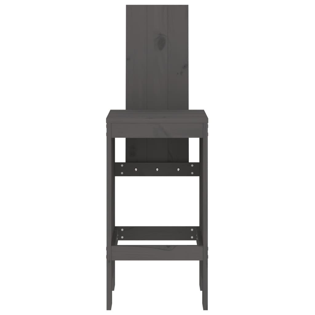 Barhocker 2 Stk. Grau 40x42x120 cm Massivholz Kiefer - Pazzar.ch