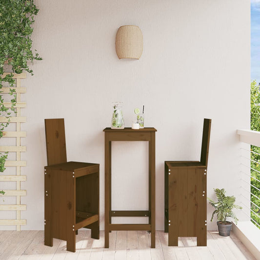 Barhocker 2 Stk. Honigbraun 40x42x120 cm Massivholz Kiefer - Pazzar.ch