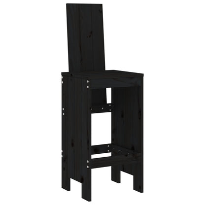 Barhocker 2 Stk. Schwarz 40x42x120 cm Massivholz Kiefer - Pazzar.ch