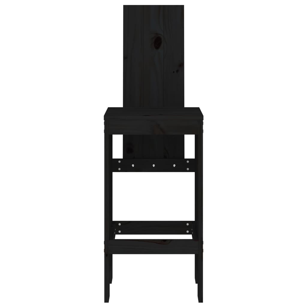 Barhocker 2 Stk. Schwarz 40x42x120 cm Massivholz Kiefer - Pazzar.ch