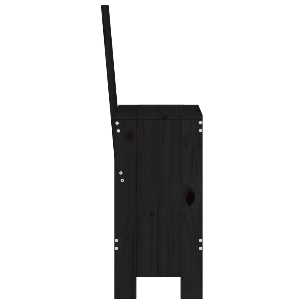 Barhocker 2 Stk. Schwarz 40x42x120 cm Massivholz Kiefer - Pazzar.ch