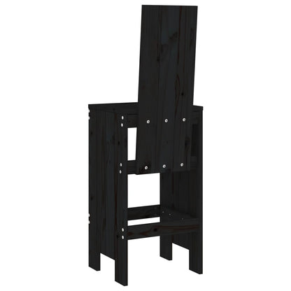 Barhocker 2 Stk. Schwarz 40x42x120 cm Massivholz Kiefer - Pazzar.ch