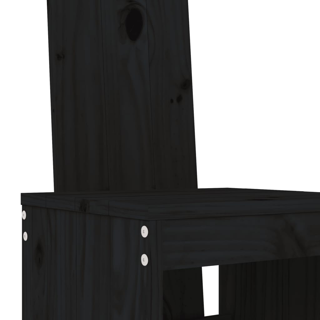Barhocker 2 Stk. Schwarz 40x42x120 cm Massivholz Kiefer - Pazzar.ch