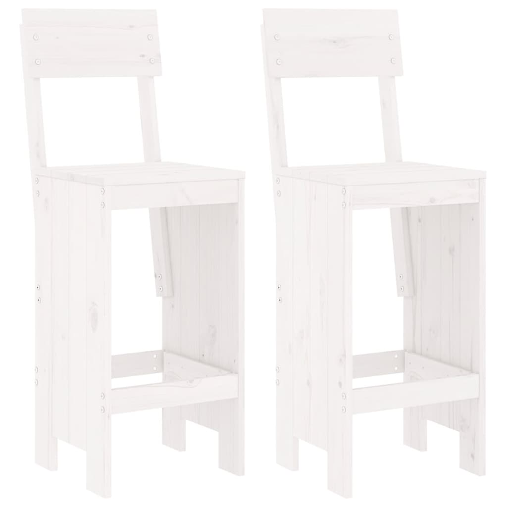 Barhocker 2 Stk. Weiß 40x48,5x115,5 cm Massivholz Kiefer - Pazzar.ch