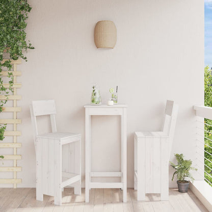 Barhocker 2 Stk. Weiß 40x48,5x115,5 cm Massivholz Kiefer - Pazzar.ch
