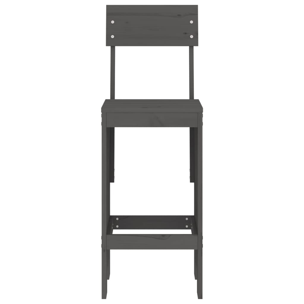 Barhocker 2 Stk. Grau 40x48,5x115,5 cm Massivholz Kiefer - Pazzar.ch