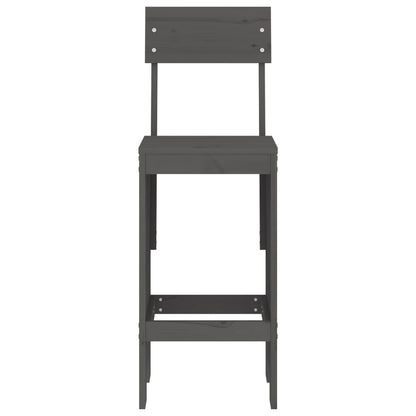 Barhocker 2 Stk. Grau 40x48,5x115,5 cm Massivholz Kiefer - Pazzar.ch