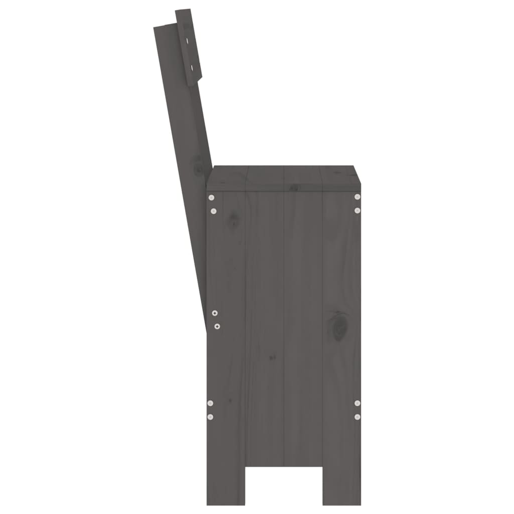 Barhocker 2 Stk. Grau 40x48,5x115,5 cm Massivholz Kiefer - Pazzar.ch