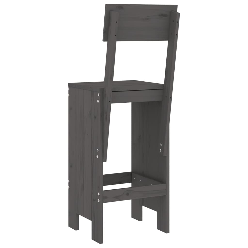 Barhocker 2 Stk. Grau 40x48,5x115,5 cm Massivholz Kiefer - Pazzar.ch