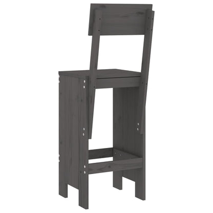 Barhocker 2 Stk. Grau 40x48,5x115,5 cm Massivholz Kiefer - Pazzar.ch