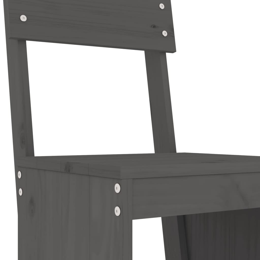 Barhocker 2 Stk. Grau 40x48,5x115,5 cm Massivholz Kiefer - Pazzar.ch