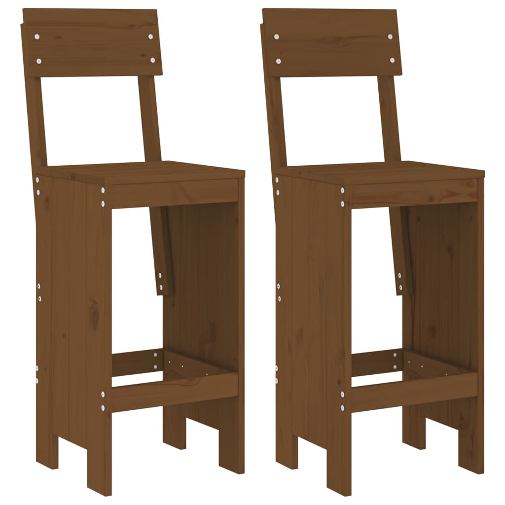 Barhocker 2 Stk. Honigbraun 40x48,5x115,5 cm Massivholz Kiefer - Pazzar.ch
