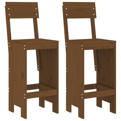 Barhocker 2 Stk. Honigbraun 40x48,5x115,5 cm Massivholz Kiefer - Pazzar.ch