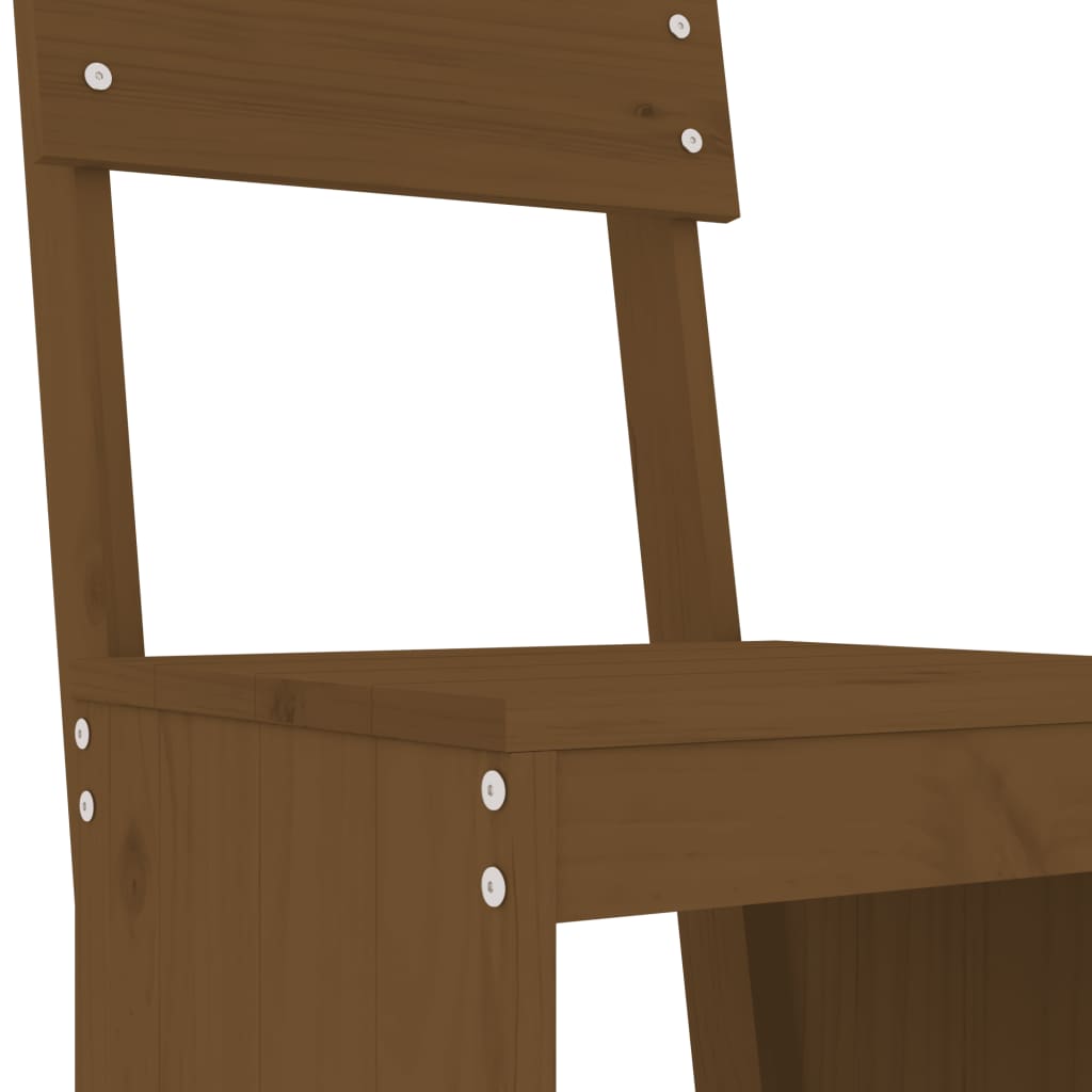 Barhocker 2 Stk. Honigbraun 40x48,5x115,5 cm Massivholz Kiefer - Pazzar.ch