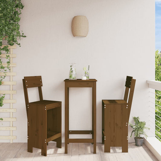 Barhocker 2 Stk. Honigbraun 40x48,5x115,5 cm Massivholz Kiefer - Pazzar.ch