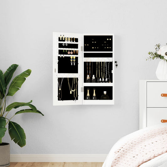 Schmuckschrank mit Spiegel Wandmontage Weiß 30x8,5x67 cm - Pazzar.ch