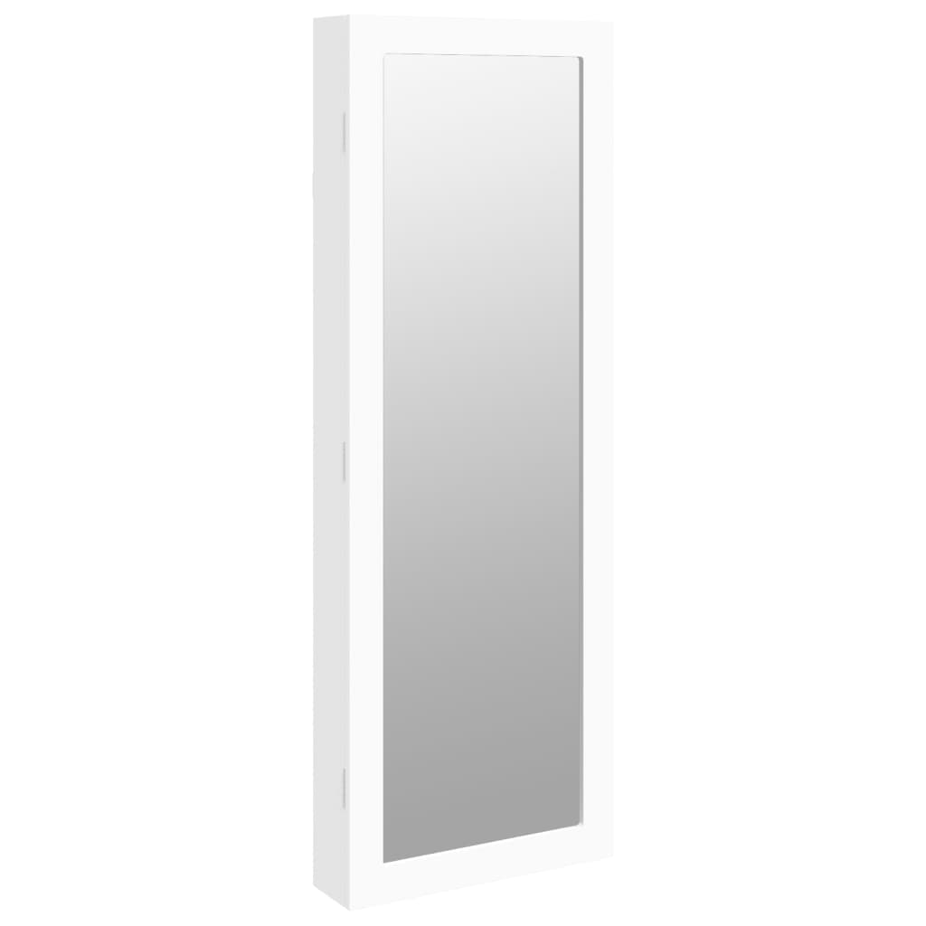 Schmuckschrank mit Spiegel Wandmontage Weiß 37,5x10x106 cm - Pazzar.ch