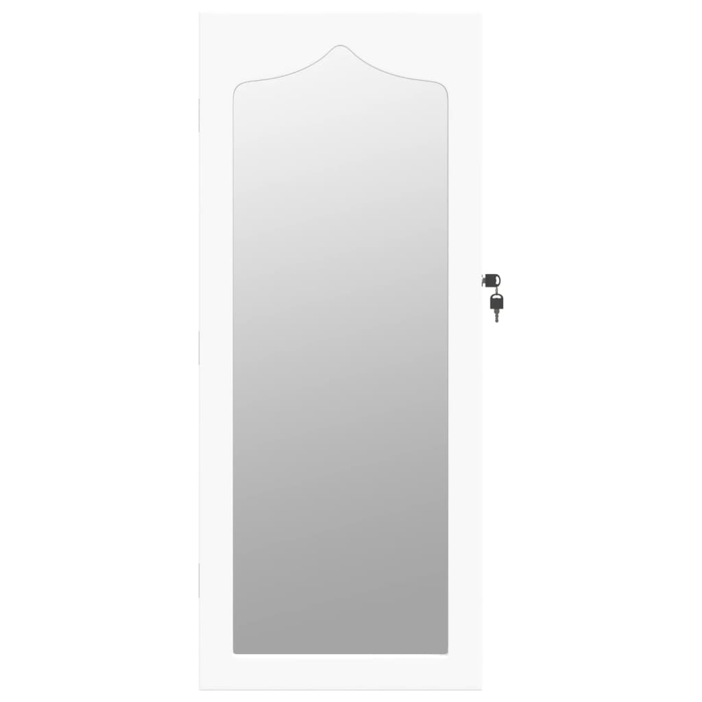 Schmuckschrank mit Spiegel Wandmontage Weiß 37,5x10x90 cm - Pazzar.ch