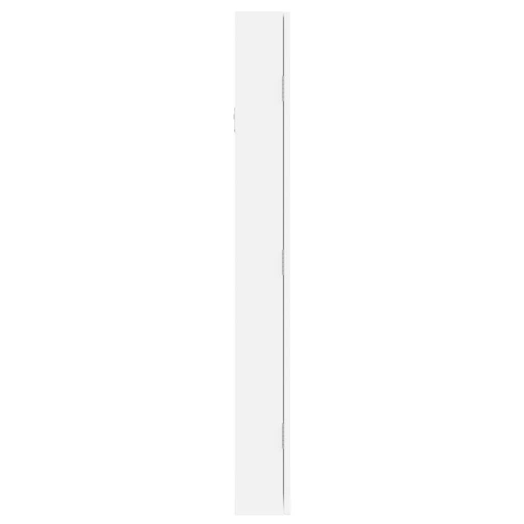 Schmuckschrank mit Spiegel Wandmontage Weiß 37,5x10x90 cm - Pazzar.ch
