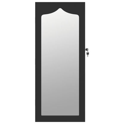 Schmuckschrank mit Spiegel Wandmontage Schwarz 37,5x10x90 cm - Pazzar.ch