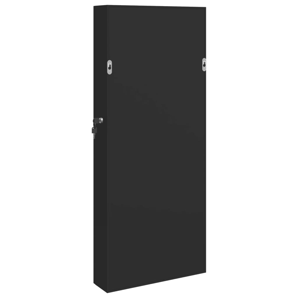 Schmuckschrank mit Spiegel Wandmontage Schwarz 37,5x10x90 cm - Pazzar.ch