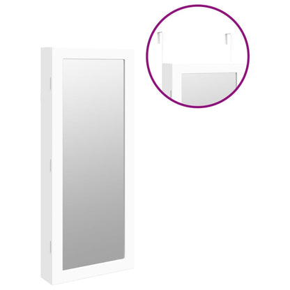 Spiegel-Schmuckschrank mit LED-Beleuchtung Wandmontage Weiß - Pazzar.ch