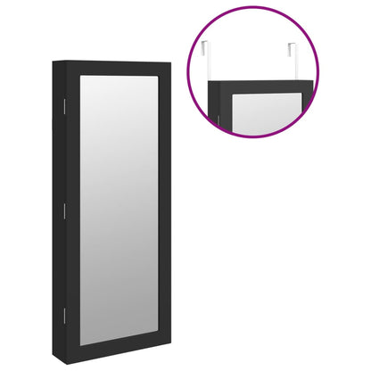 Spiegel-Schmuckschrank mit LED-Beleuchtung Wandmontage Schwarz - Pazzar.ch