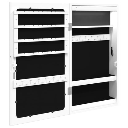 Spiegel-Schmuckschrank mit LED-Beleuchtung Wandmontage Weiß - Pazzar.ch