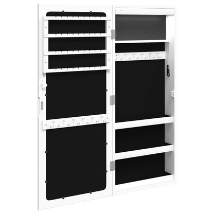 Spiegel-Schmuckschrank mit LED-Beleuchtung Wandmontage Weiß - Pazzar.ch