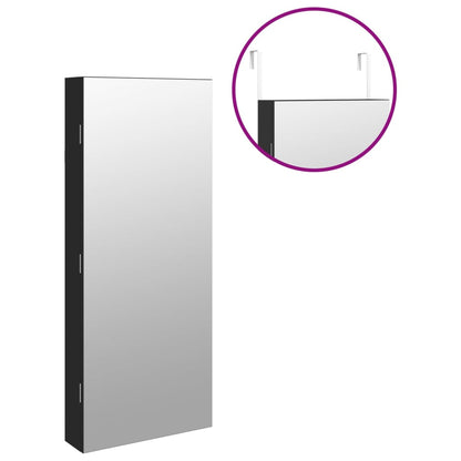 Spiegel-Schmuckschrank mit LED-Beleuchtung Wandmontage Schwarz - Pazzar.ch